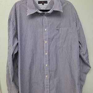 Tommy Hilfiger Blue and White Casual Button Down Shirt